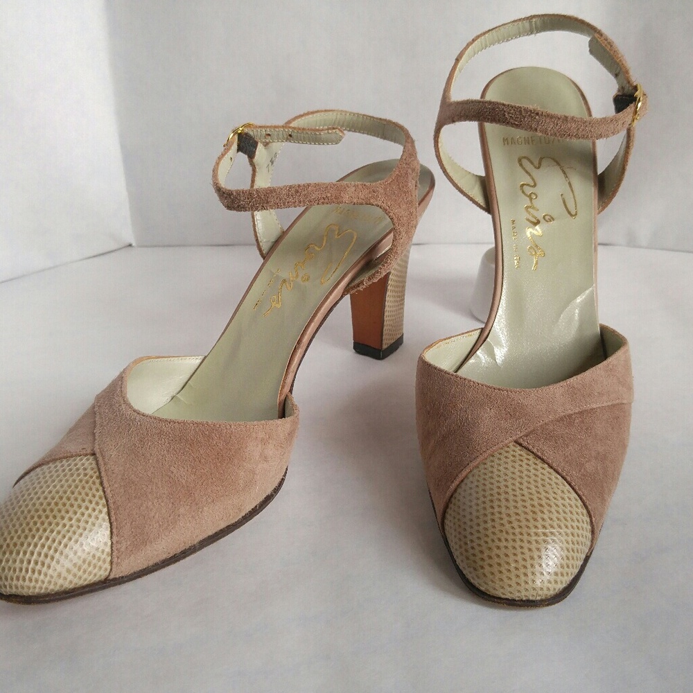 Evins sling-back 7.5 women's snake/leather